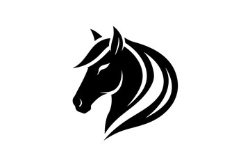 Horsehead logo icon silhouette vector design on a white background 