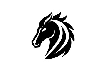 Horsehead logo icon silhouette vector design on a white background 