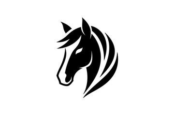 Horsehead logo icon silhouette vector design on a white background 