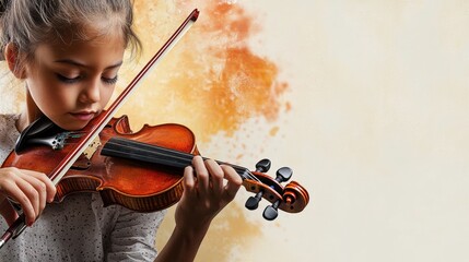 A teenage girl playing the violin