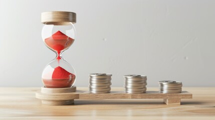The hourglass and coins
