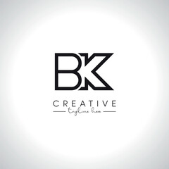 BK KB Alphabet Letters Monogram Logo Design. Initial Vector Template.