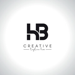 HB BH Alphabet Letters Monogram Logo Design. Initial Vector Template.