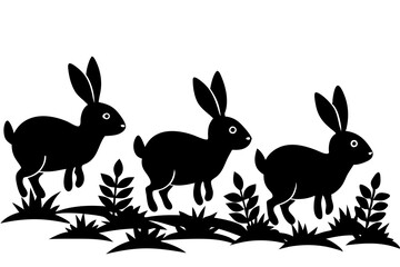 Rabbit running through a field