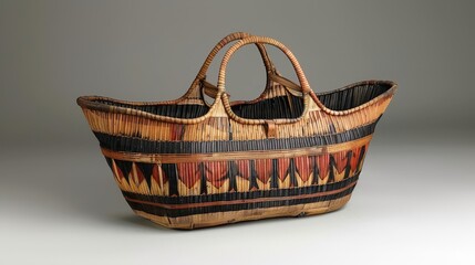 Fototapeta premium picnic basket, wicker bags, baskets, handbags, fashion, design, simple background, 
