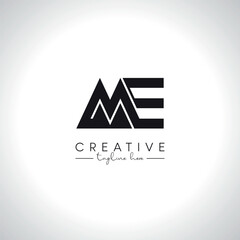 ME EM Abstract Letters Monogram Logo Design. Initial Vector Template.