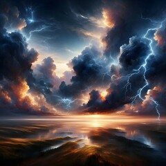 Fototapeta premium sky with lightning