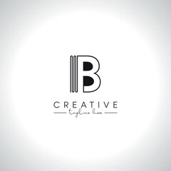 Abstract Letter B Modern Artistic Line Logo Design. Initial Vector Template.