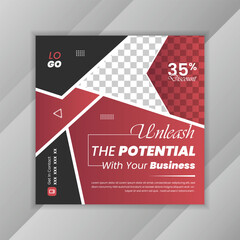 Modern clean professional corporate social media post vector design template