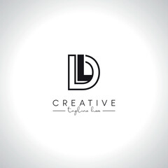 Abstract Letter DL LD Modern Artistic Line Logo Design. Initial Vector Template.