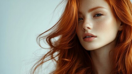 Naklejka premium A red haired model