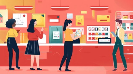 People browsing products in a store