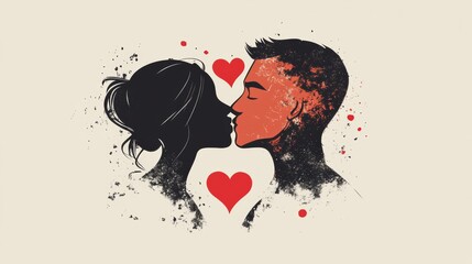 A couple in love kissing