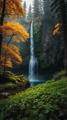 Obraz premium Beautiful summer landscape with lake and trees at sunset. Panorama