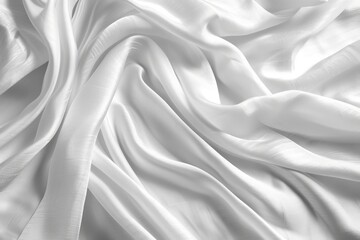 Obraz premium Abstract White Satin Silk Fabric Background, Soft Smooth Cloth, Wavy Drapery Texture Closeup