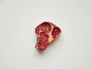Fototapeta premium A steak of thick cut. Fresh, juicy raw marbling meat. AI generated