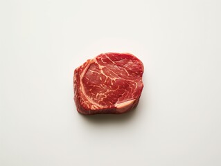 Fototapeta premium A steak of thick cut. Fresh, juicy raw marbling meat. AI generated