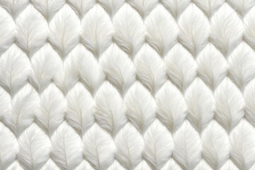 A detailed view of a distinctive white feather pattern