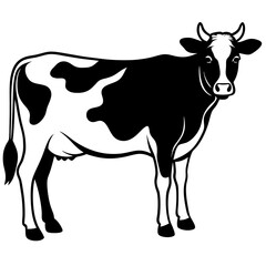 black and white cow
