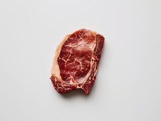 Fototapeta premium A steak of thick cut. Fresh, juicy raw marbling meat. AI generated