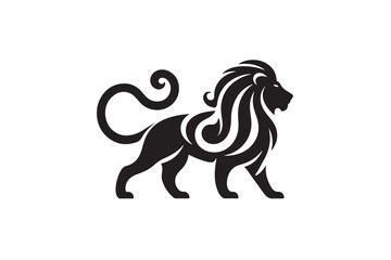Fototapeta premium black vector silhouette of a lion elegant abstract style 1.eps