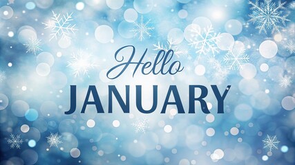 Happy Winter background. Hello January season. Cartoon illustration Template for Poster, Banner, Greeting, Card, Flyer, Cover, Sale, Promotion. Snowfall, Snowy weather. welcome winter design.