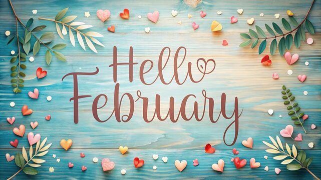 Happy Winter background. Hello February season. Cartoon illustration Template for Poster, Banner, Greeting, Card, Flyer, Cover, Sale, Promotion. Snowfall, Snowy weather. welcome winter design.