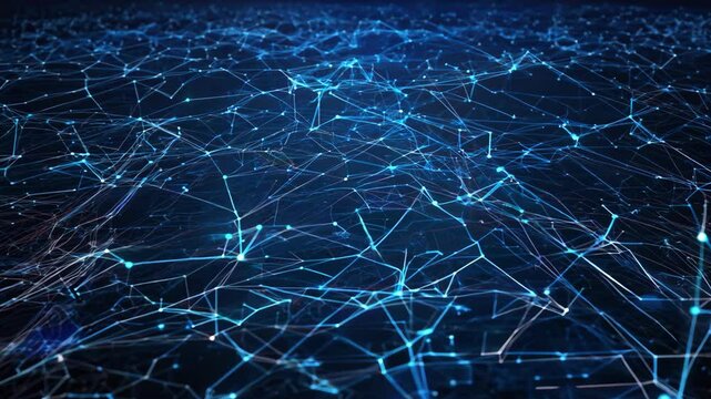 Abstract representation of a digital network, showcasing interconnected nodes and lines, ideal for technology themes.
