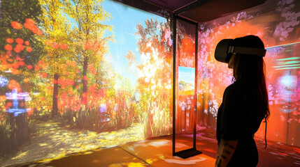 Photos of people immersed in virtual environments, exploring new worlds, or interacting in virtual communities.