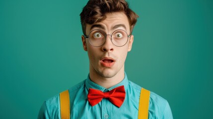 The Surprised Man in Glasses
