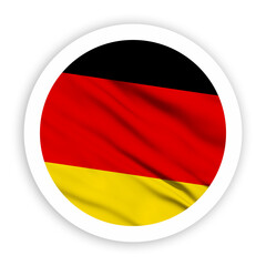Obraz premium Germany Waving Flag with White Rounded Circle Frame 
