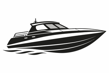 speed boat silhouette vector illustration