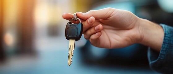 Car Rental Agent Handing Over a Car Key