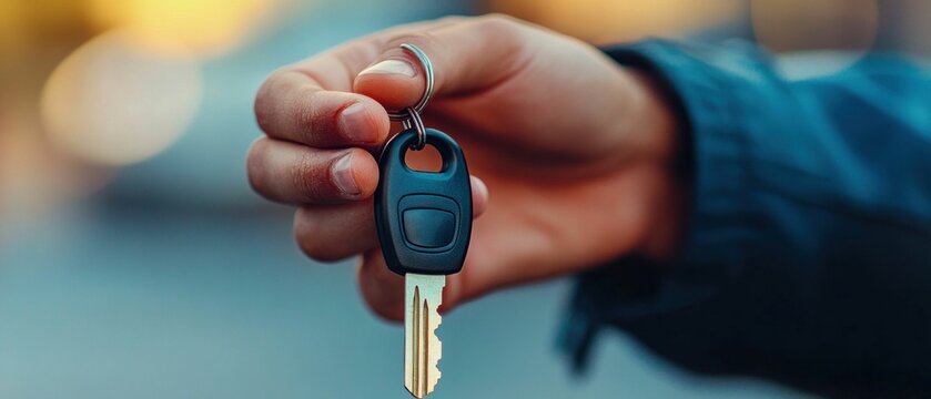 Car Rental Agent Handing Over a Car Key