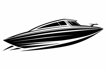 speed boat silhouette vector illustration