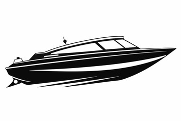 speed boat silhouette vector illustration