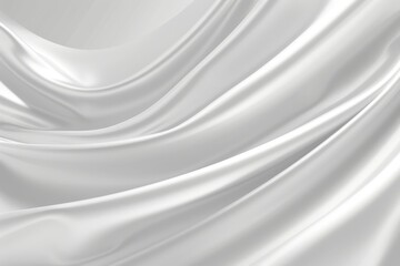Fototapeta premium White silk satin fabric texture background, luxurious bed sheet or curtain drapery. 3D .