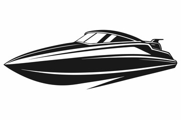 speed boat silhouette vector illustration