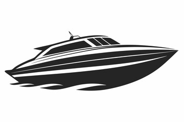 speed boat silhouette vector illustration