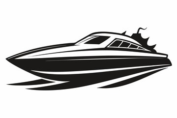 speed boat silhouette vector illustration