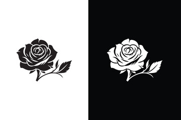 Rose icon vector symbol illustration on white background.