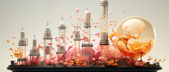 Obraz premium Detailed infographic illustrating process of distillation where complex mixture reduced their purest form symbolizing simplicity refining idea their most essential element visualizing beauty of