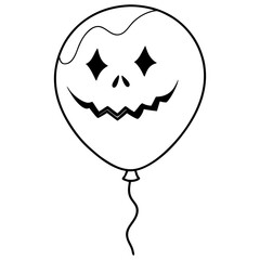 Halloween Balloon illustration line art vector