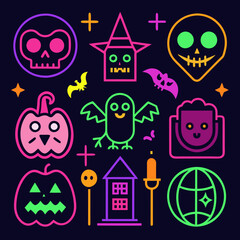 Halloween neon sign collection