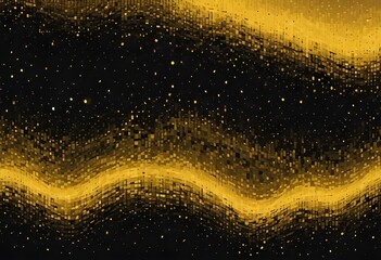 Fototapeta premium Flowing blue yellow and black abstract background with soft, wavy shapes and subtle sparkles