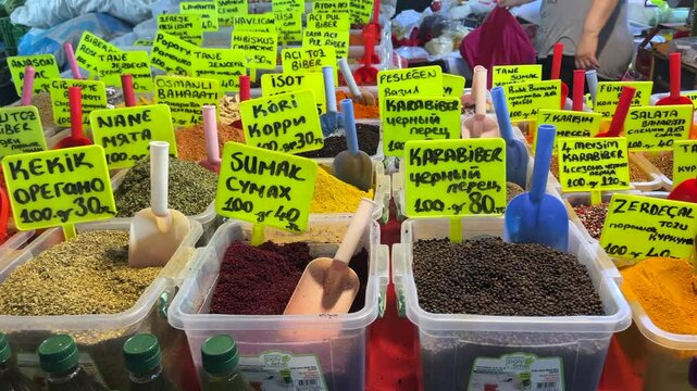Fruits and vegetables at a Turkish bazaar