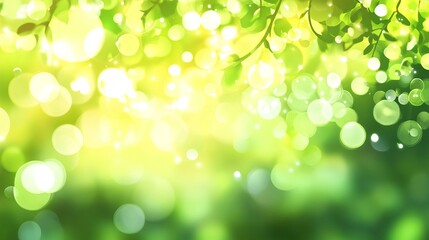 Fototapeta premium Light yellow and green vector blurred background.