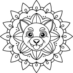 Kids will love coloring Mandela patterns with adorable dog faces in this engaging activity book
