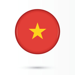 Vietnam flag round glossy shining vector illustration isolated on white background national day 2nd September celebration of Vietnam. 
brochure, flyer, poster, banner, cover, social media websites