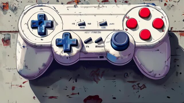 Video game controller on the table close-up